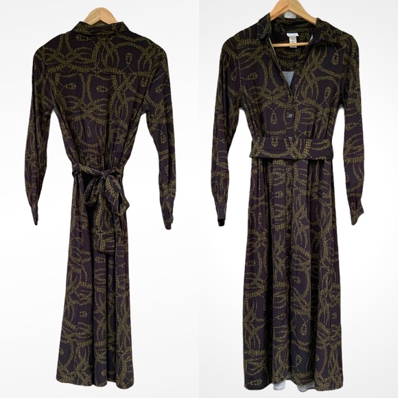 RICHARD ALLAN x H&M Brown Snake Dress Long Sleeve - Picture 1 of 10